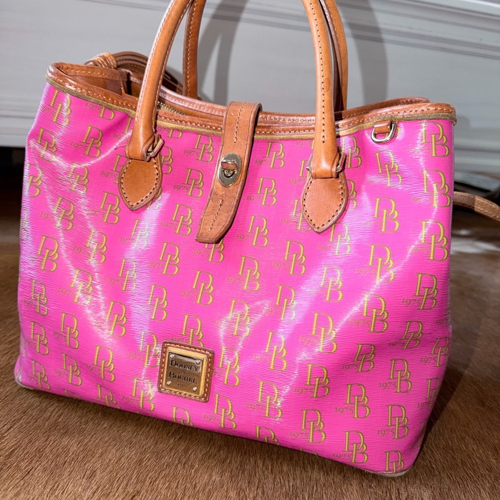 Dooney & Bourke Pink Signature Logo Satchel